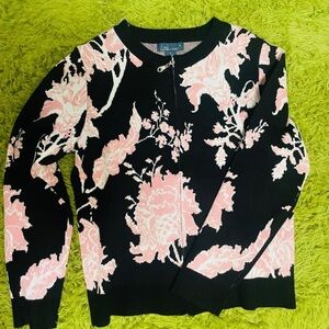 Black and Pink Floral Women's Sweatshirt